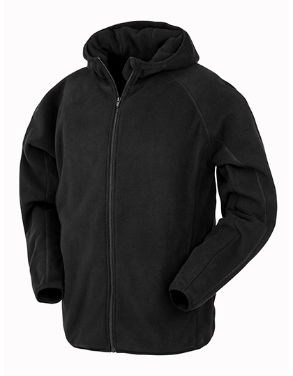 Recycled Hooded Microfleece Jacket Black 3XL