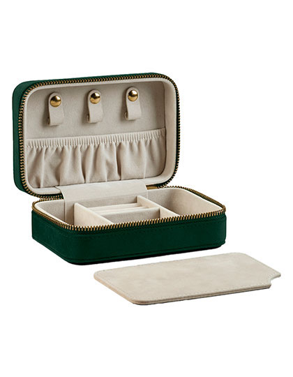 Velvet Travel Jewellery Box Dark Emerald 15 x 10 x 5,9 cm