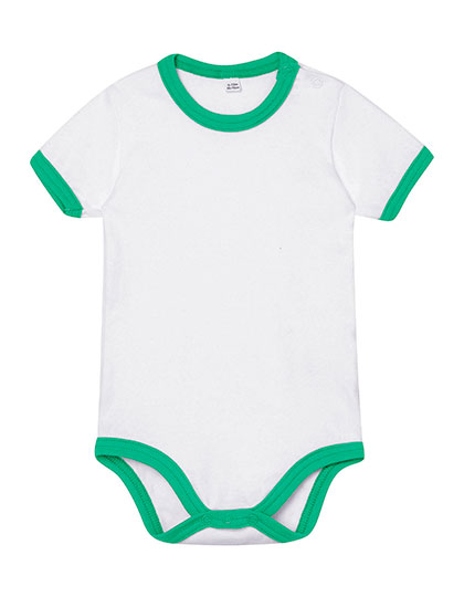 Baby Ringer Bodysuit White / Kelly Green 12-18 months