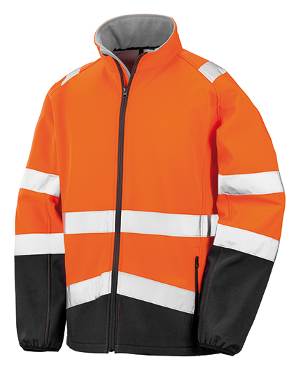 Printable Safety Softshell Jacket Fluorescent Orange / Black 4XL