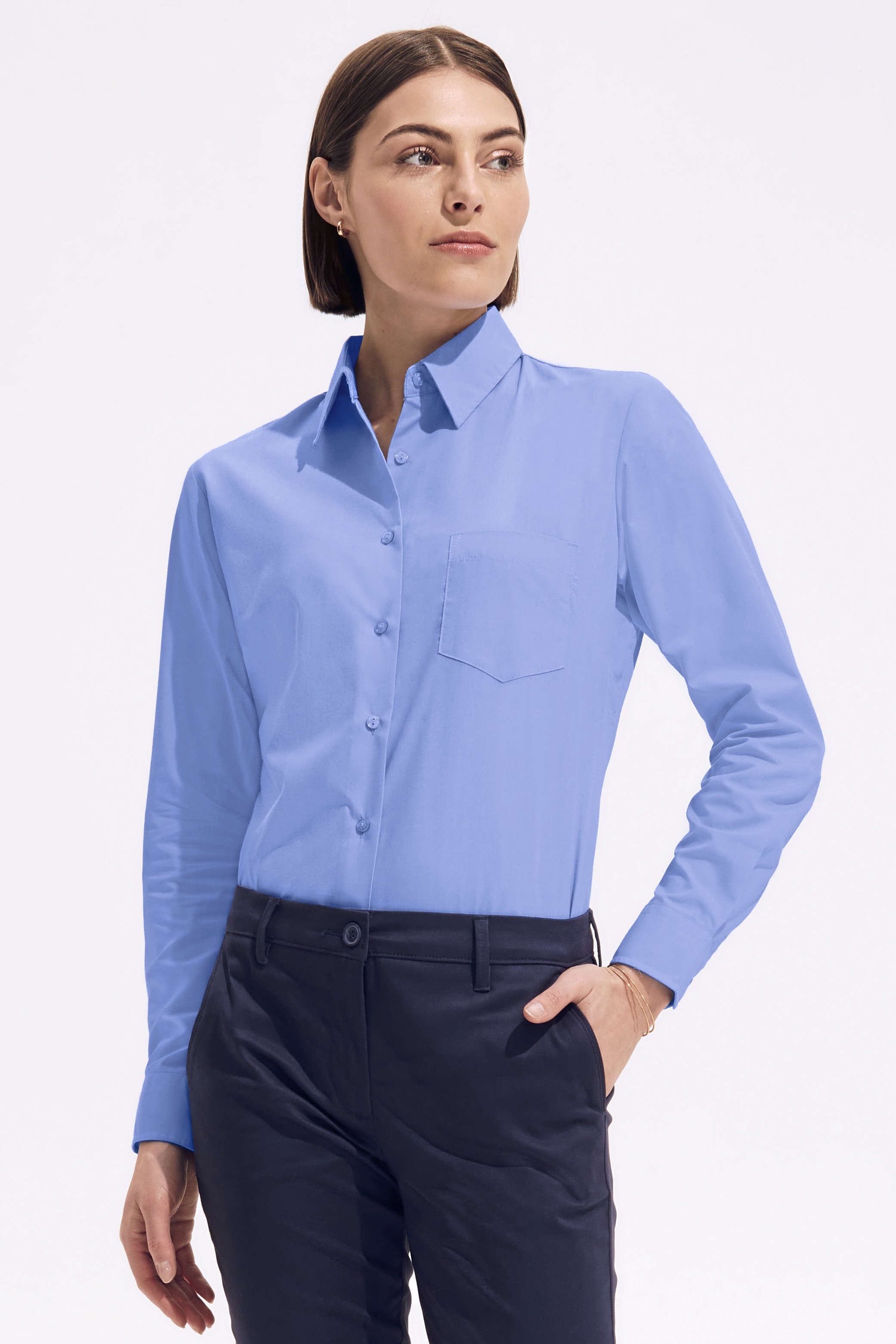 Popeline-Blouse Executive Long Sleeve