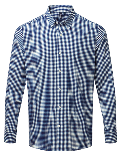 Men´s Maxton Check Long Sleeve Shirt Navy (ca. Pantone 533C) / White 3XL