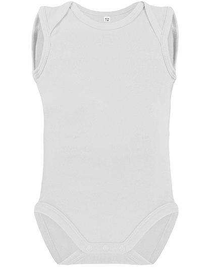 Organic Baby Bodysuit Sleeveless Rebel 03 White 50-56