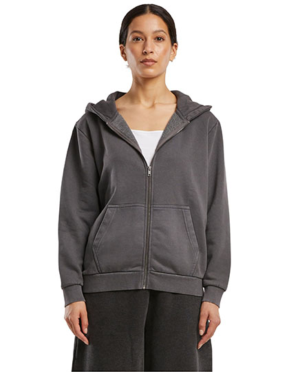 Build Your Brand Ladies Vintage Heavy Zip Hoody Magnet 5XL