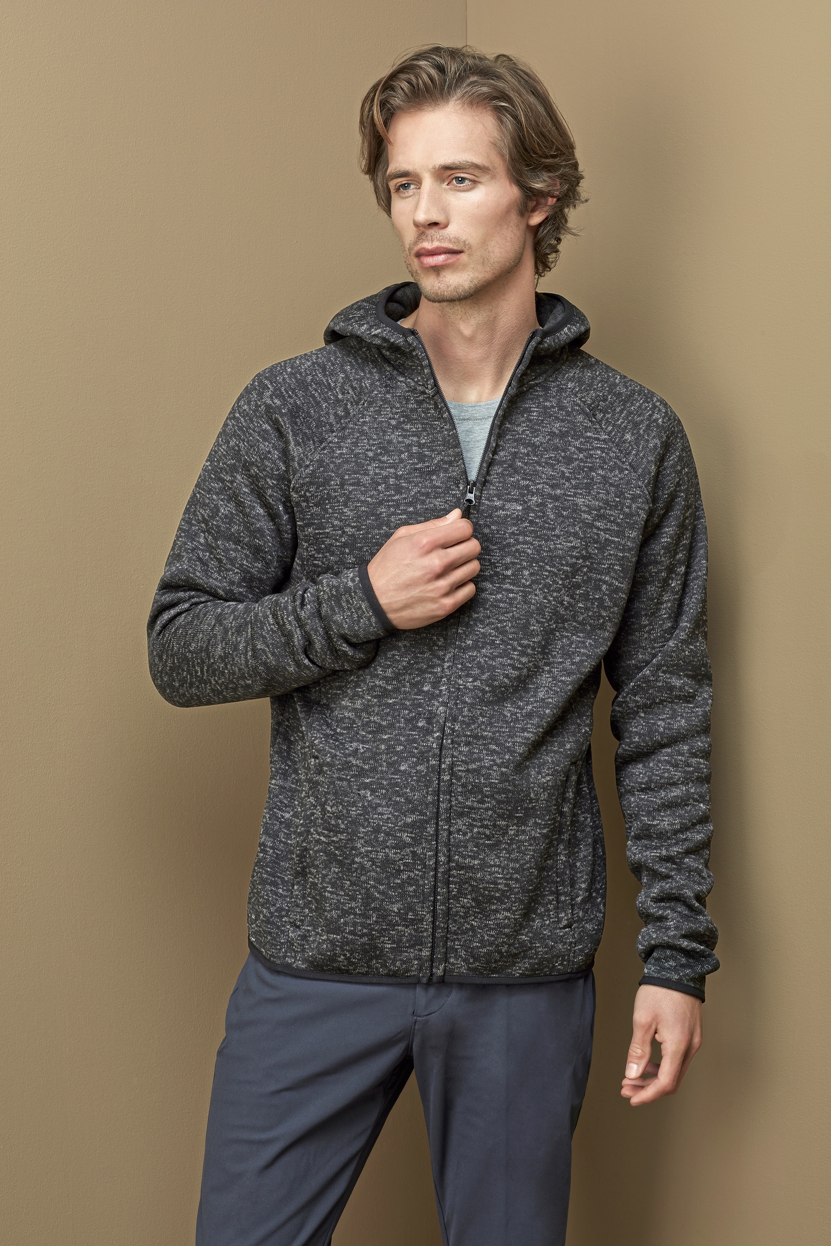Lux Hooded Knitfleece Jacket
