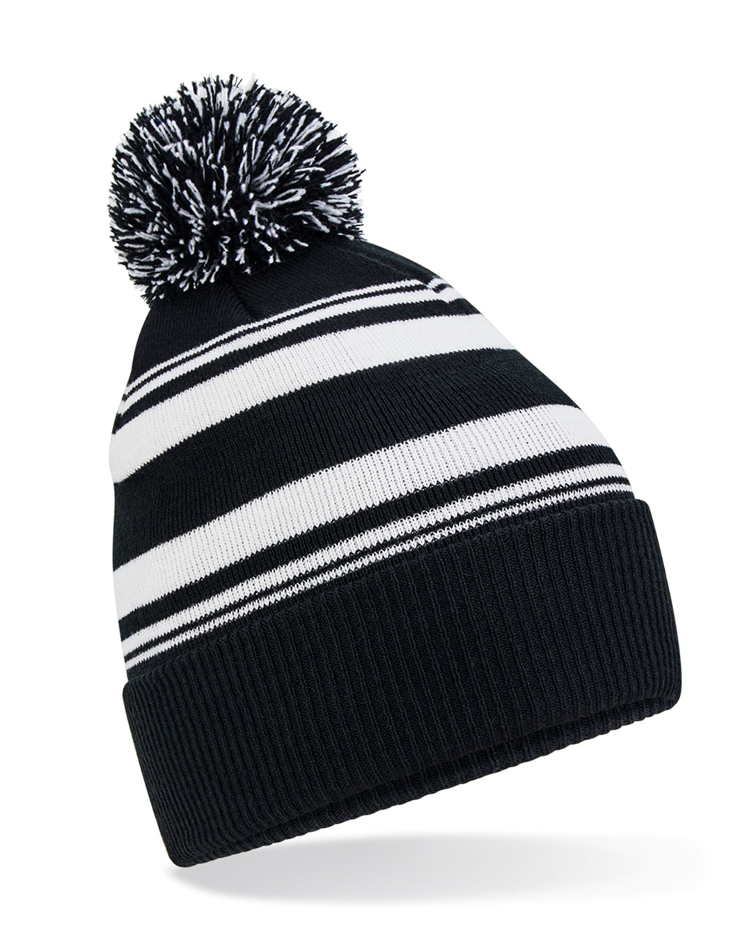 Beechfield Striped Fan Beanie Black
