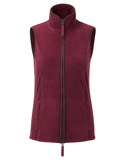 Women´s ´Artisan´ Fleece Gilet Burgundy (ca. Pantone 209C) / Brown (ca. Pantone 4975C) 3XL