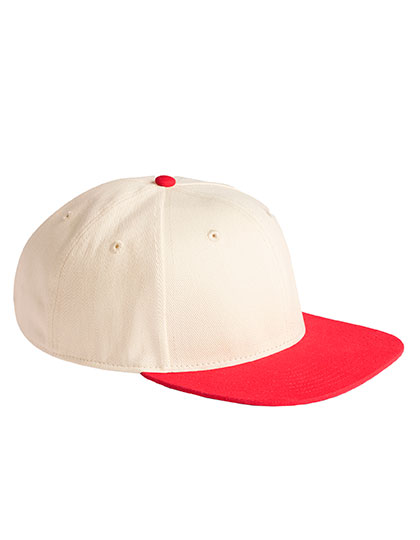 Beechfield Contrast Flat Peak 6 Panel Cap Natural