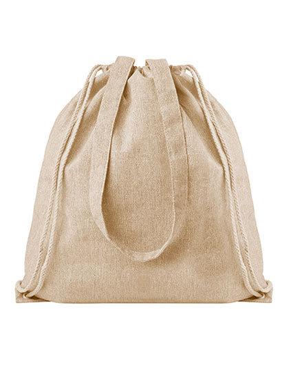 Drawstring Backpack With Handles Atlanta Heather Beige 38 x 42 cm