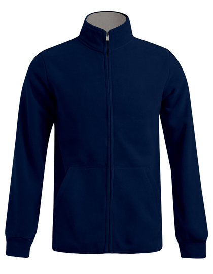 Men´s Double Fleece Jacket Navy / Light Grey (Solid) 5XL