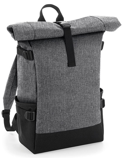 Block Roll-Top Backpack Grey Marl / Black 28 x 48 x 15 cm