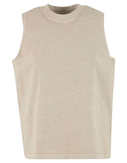 Build Your Brand Ladies Vintage Washed Sleeveless Tee Chalk Dust 5XL