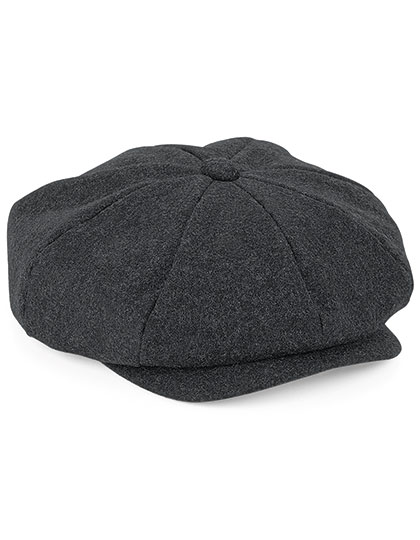 Beechfield Melton Wool Baker Boy Cap Charcoal Marl