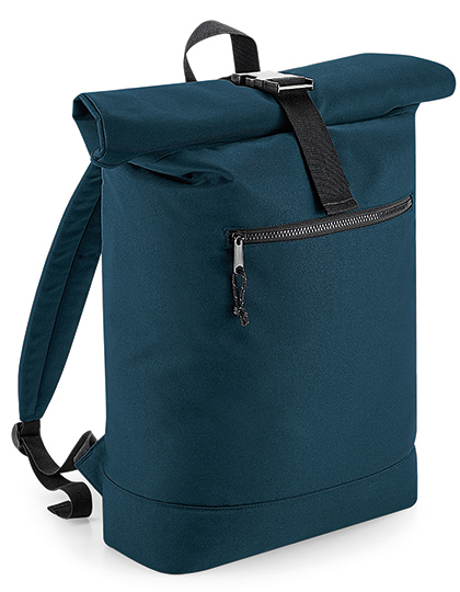 Recycled Roll-Top Backpack Petrol 32 x 44 x 13 cm