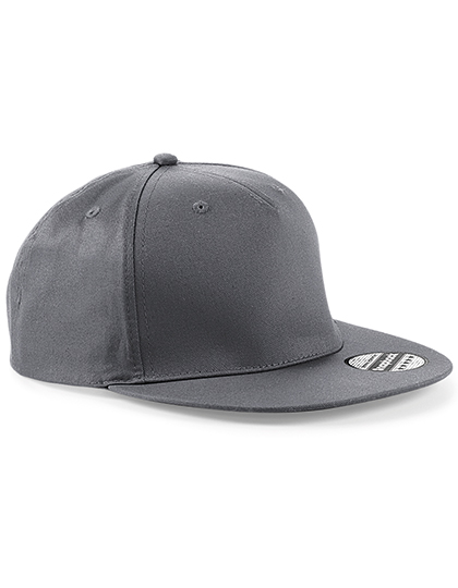Beechfield 5 Panel Snapback Rapper Cap Graphite Grey