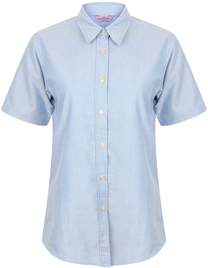 Ladies´ Classic Short Sleeved Oxford Shirt Blue Oxford 4XL (22)