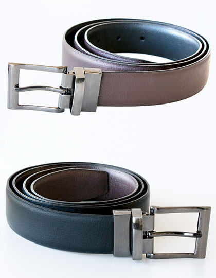 Elegant Two-Color Reversible Belt Schaffhausen Black One Size
