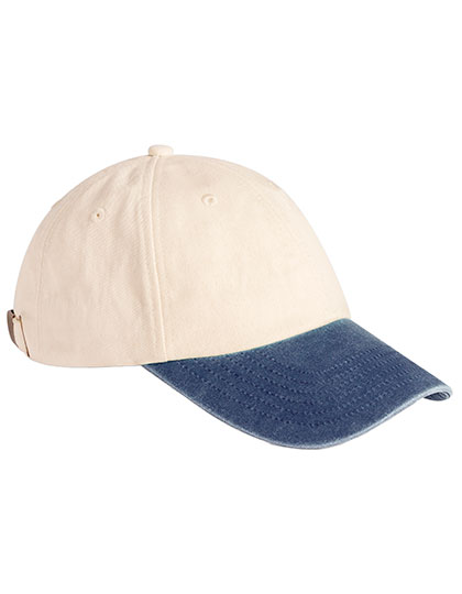 Beechfield Contrast Peak Low Profile Vintage Cap Natural