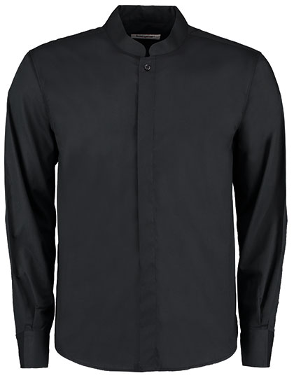Men´s Tailored Fit Mandarin Collar Shirt Long Sleeve Black 45/47 (XXL/18-18H)