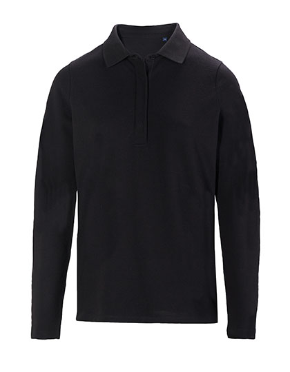 Women´s Long Sleeve Polo Shirt Owen Deep Black 3XL