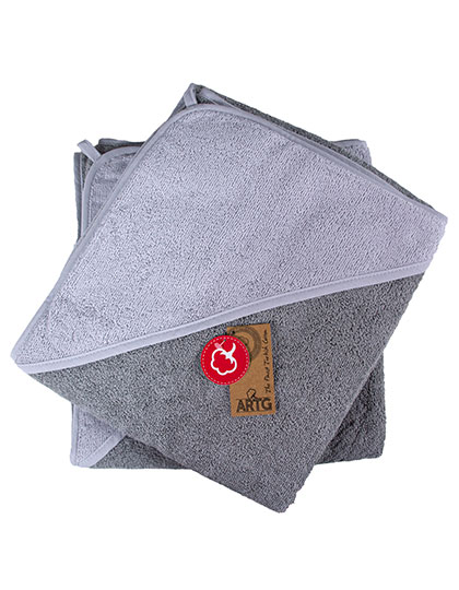 Babiezz® Baby-Kapuzenhandtuch Anthracite Grey / Light Grey 100 x 100 cm