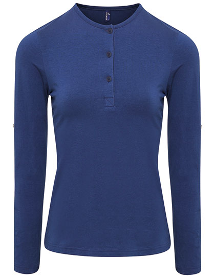 Women´s Long-John Roll Sleeve Tee Indigo (ca. Pantone 534C) XXL