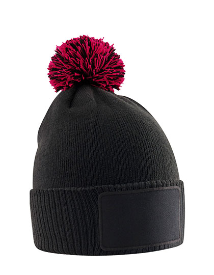Beechfield Kids Snowstar Patch Beanie Black