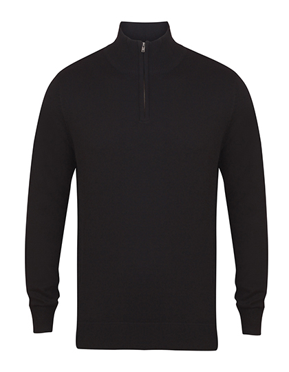 Men´s Quarter Zip Jumper Black 4XL