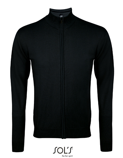Men´s Zipped Knitted Cardigan Gordon Black XXL