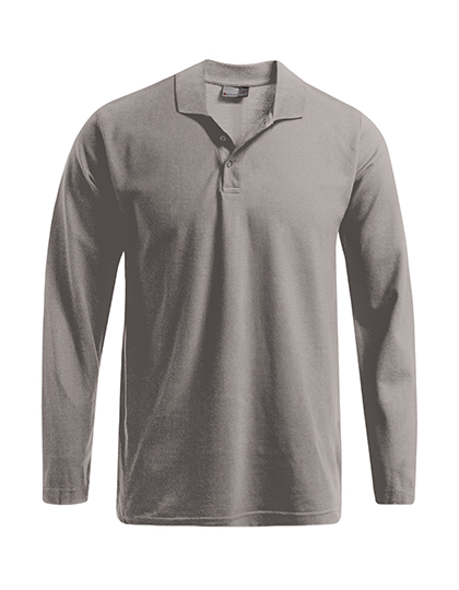 Men´s Heavy Polo Long Sleeve Steel Gray 5XL