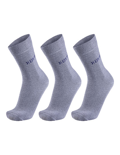 Casual Socks (3 Pair Banderole) Grey Melange / Dark Blue 43/46