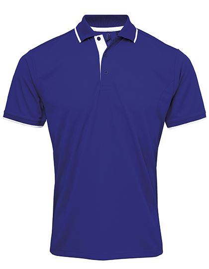 Men´s Contrast Coolchecker® Polo Royal (ca. Pantone 286C) / White 4XL
