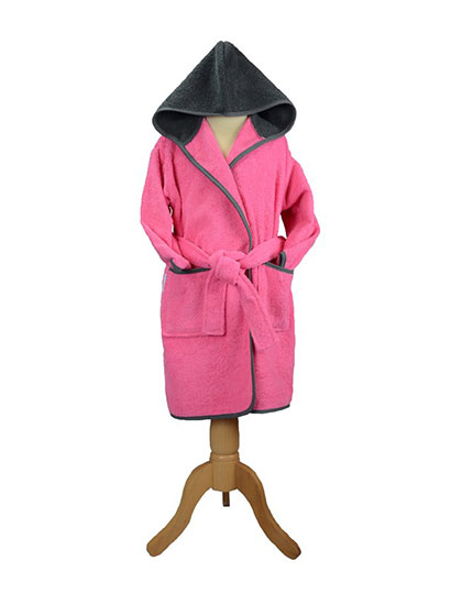 Boyzz&Girlzz® Kapuzenbademantel Pink / Graphite 164/176