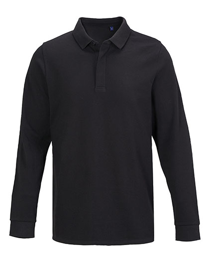 Men´s Long Sleeve Polo Shirt Owen Deep Black 4XL