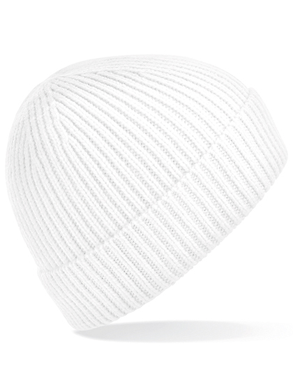 Beechfield Engineered Knit Ribbed Beanie White