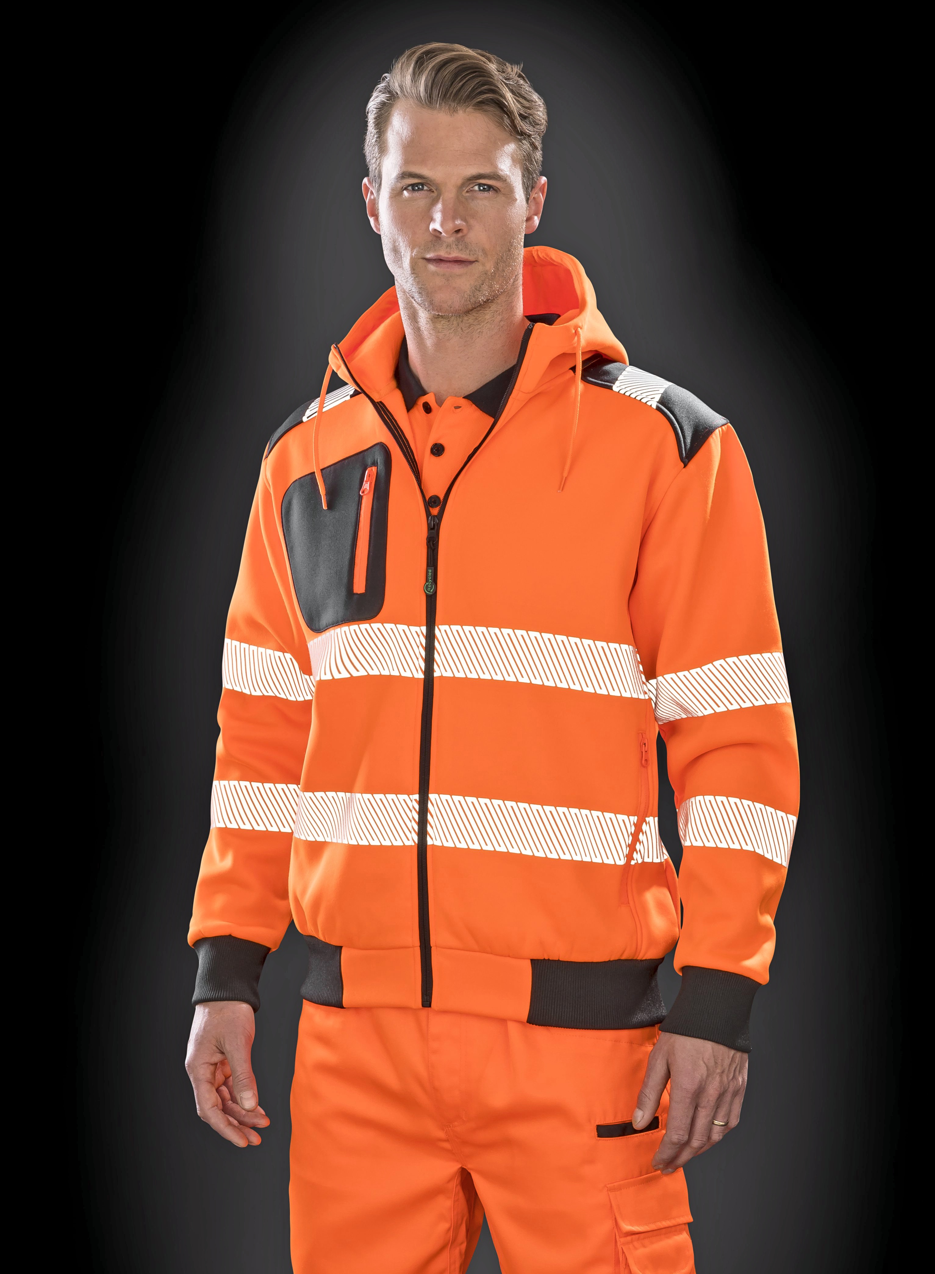 Recycled Zipped Safety Hoody