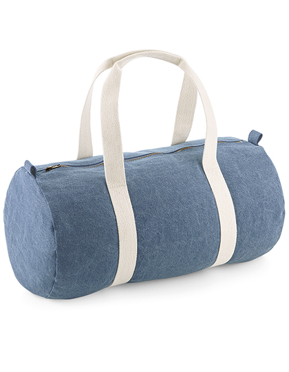 Denim Barrel Bag Light Denim 50 x 20 x 25 cm