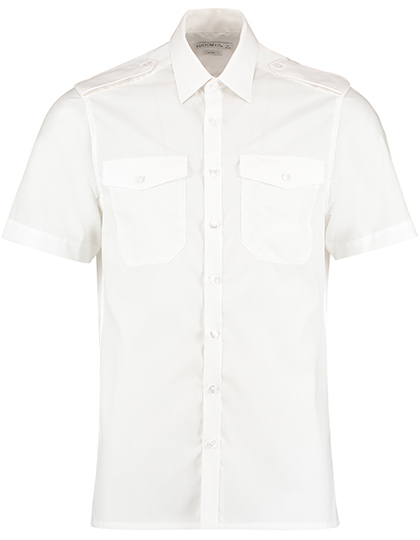 Men´s Tailored Fit Pilot Shirt Short Sleeve White 49/50 (3XL/19H)