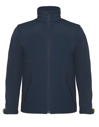 B&C Collection Kids´ Hooded Softshell Jacket Navy 5/6 (110/116)