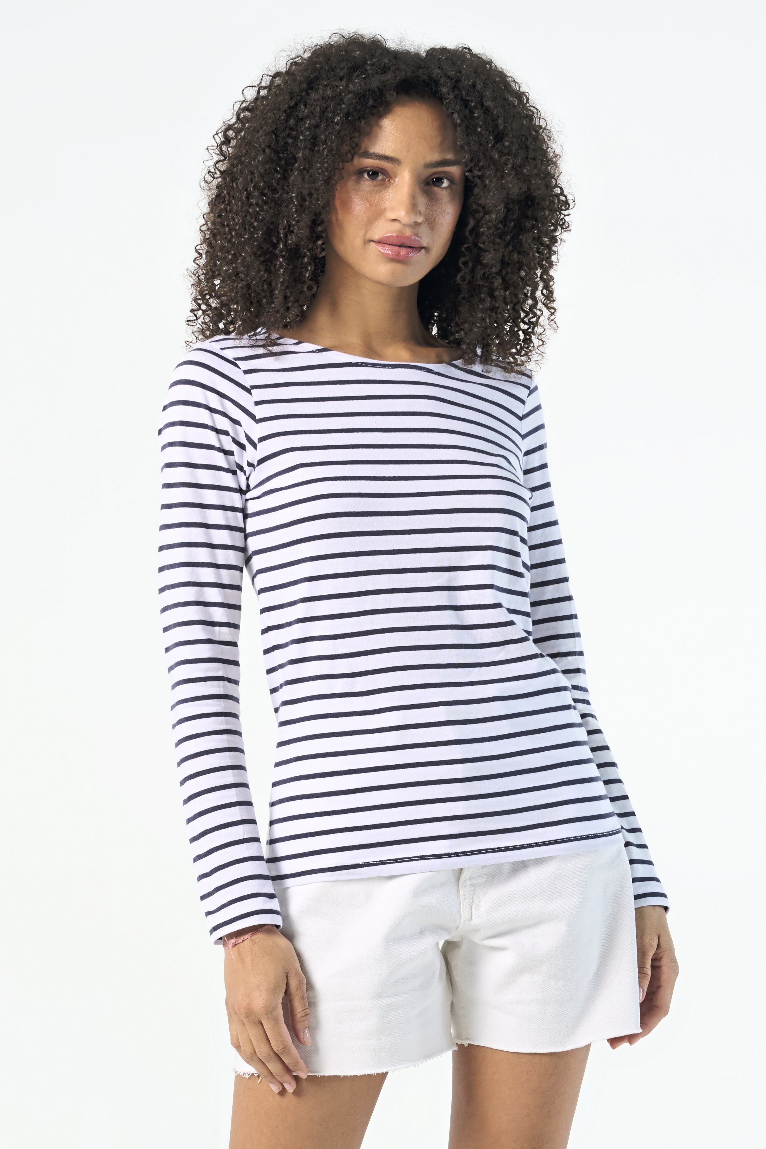 Women´s Long Sleeve Striped T-Shirt Marine