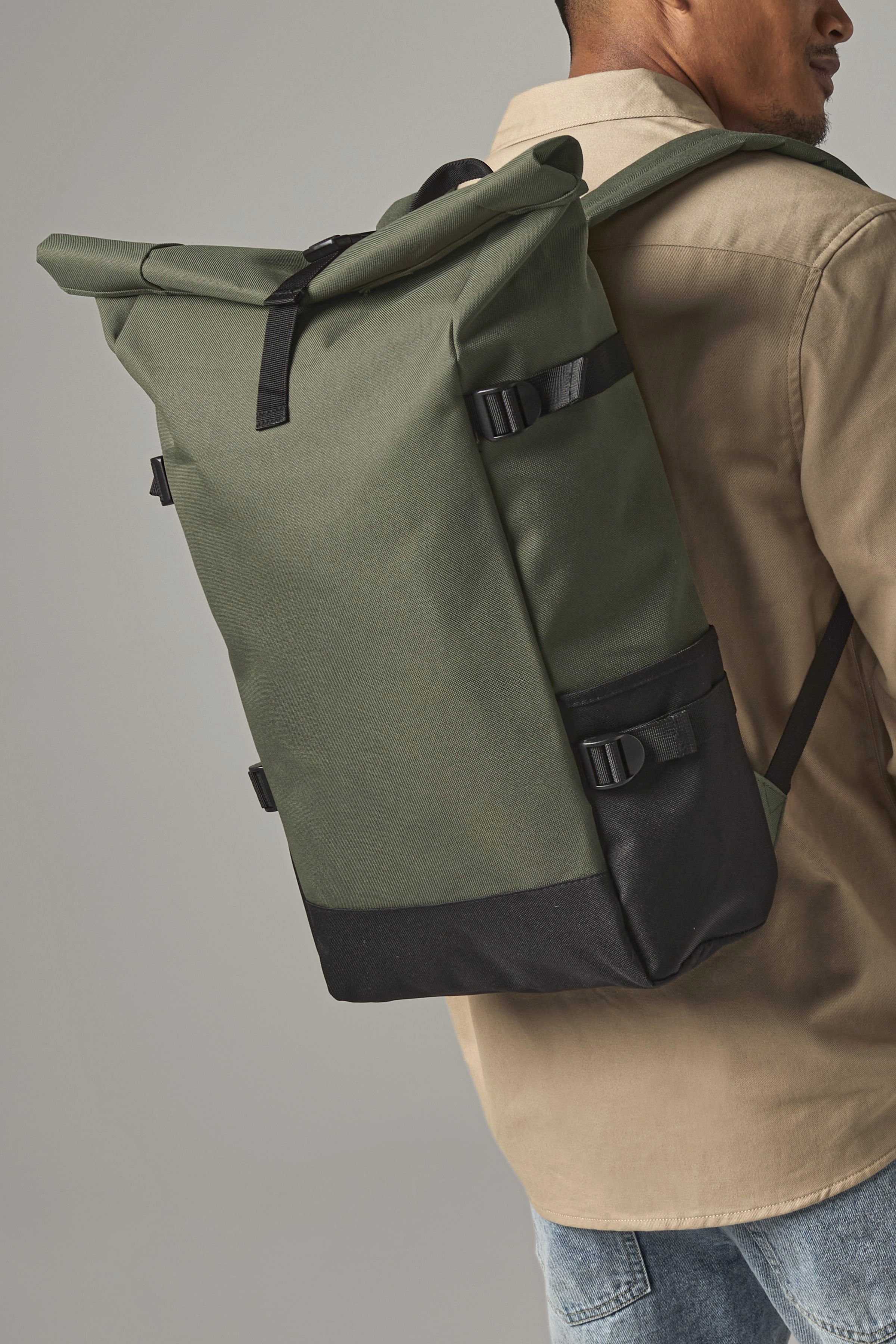 Block Roll-Top Backpack