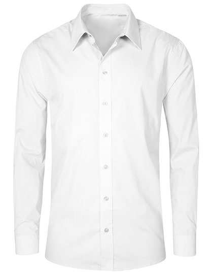 Men´s Poplin Shirt Long Sleeve White 5XL