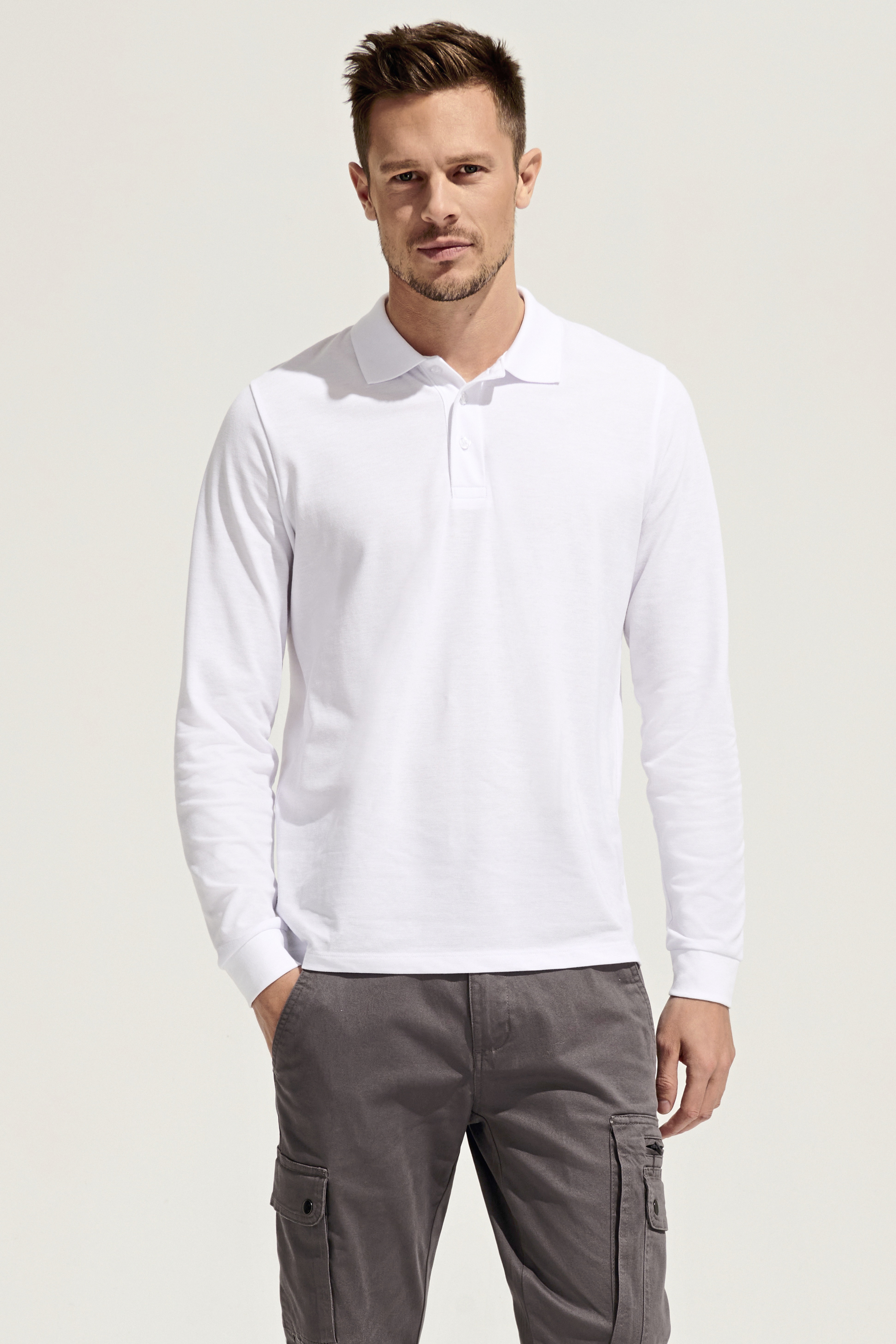 Unisex Long Sleeve Polycotton Polo Shirt