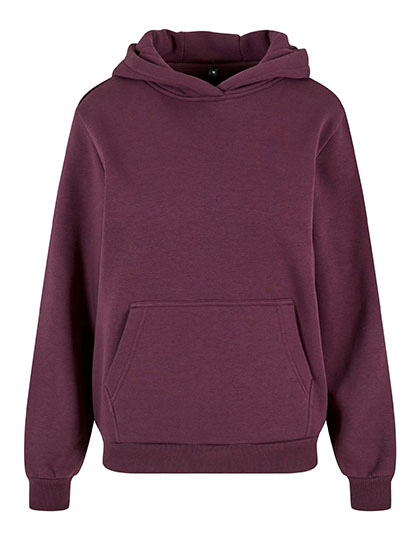 Build Your Brand Ladies Fluffy Hoody Plum Purple 5XL