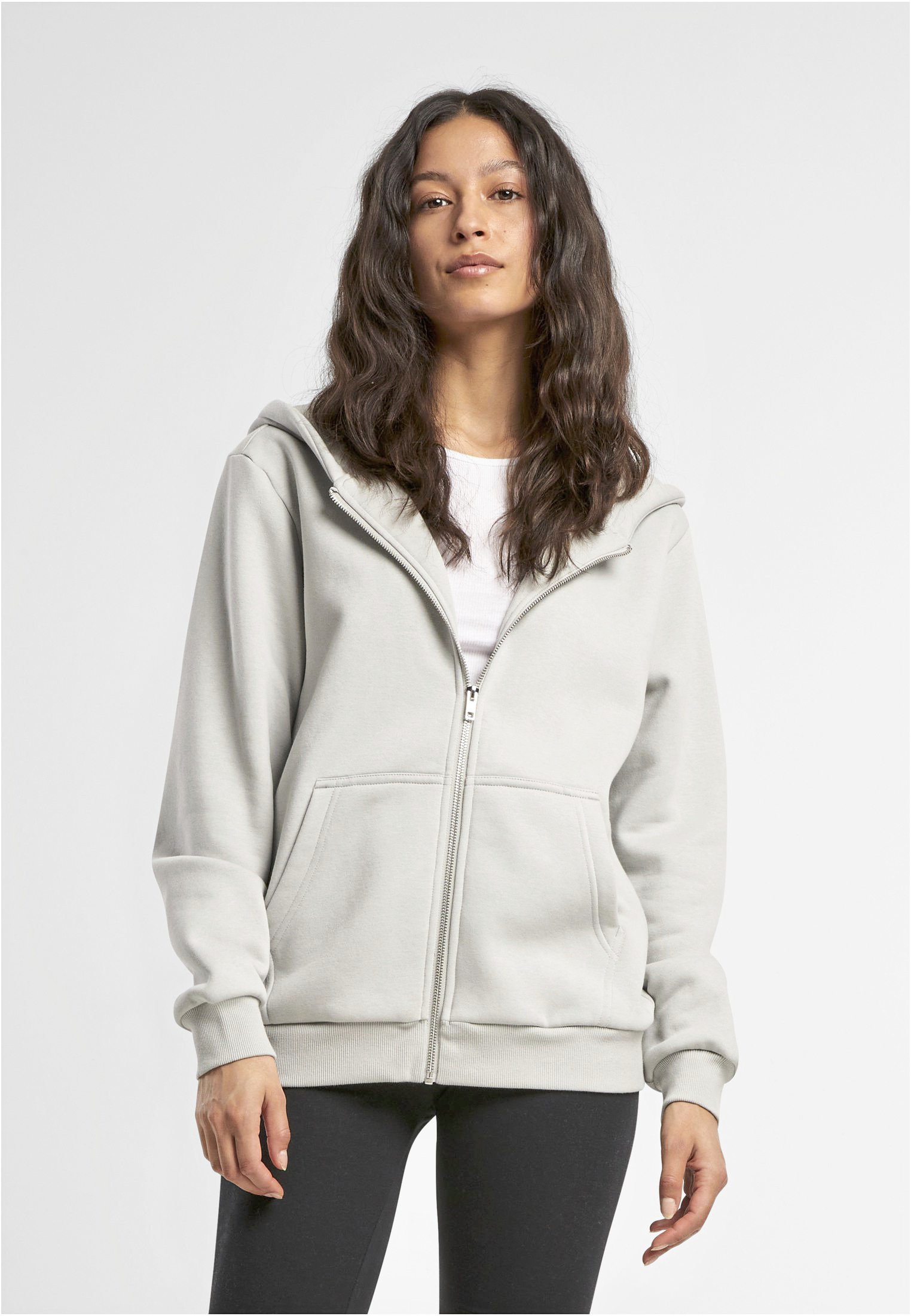 Build Your Brand Ladies Fluffy Zip Hoody