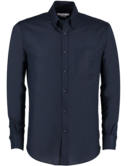 Men`s Slim Fit Workwear Oxford Shirt Long Sleeve French Navy 45/46 (18)