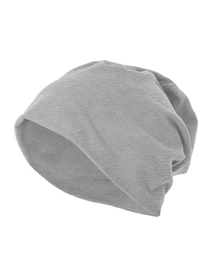 Build Your Brand Jersey Beanie Heather Grey One Size