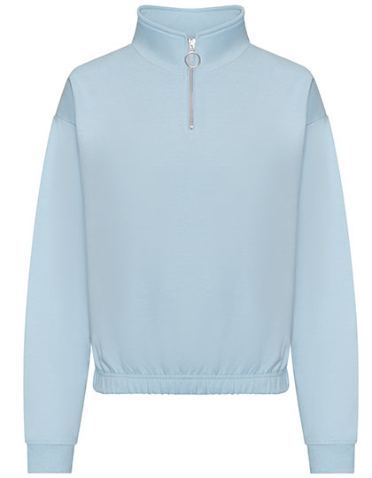 Women´s Cropped 1/4 Zip Sweat Sky Blue XL