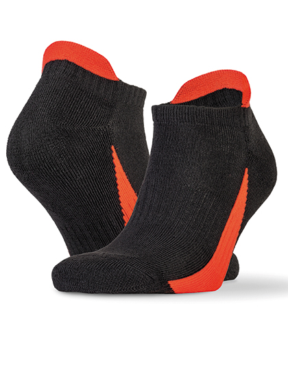 Sneaker Sports Socks (3 Pair Pack) Black / Red S/M