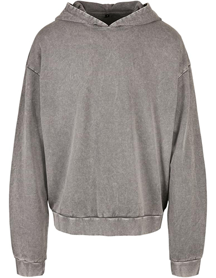 Build Your Brand Acid Washed Oversize Hoody Asphalt 5XL